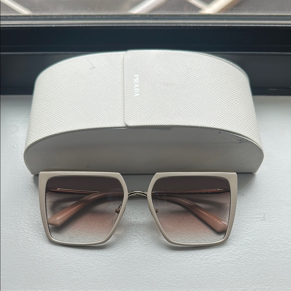 Prada Women's Beige / Rose Gold Sunglasses